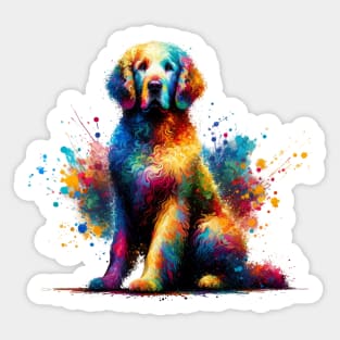 Curly-Coated Retriever in Colorful Splash Artwork Sticker